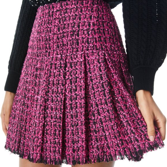 NWT Alice + Olivia Emilie Pleated Tweed Mini Skirt - Picture 1 of 10